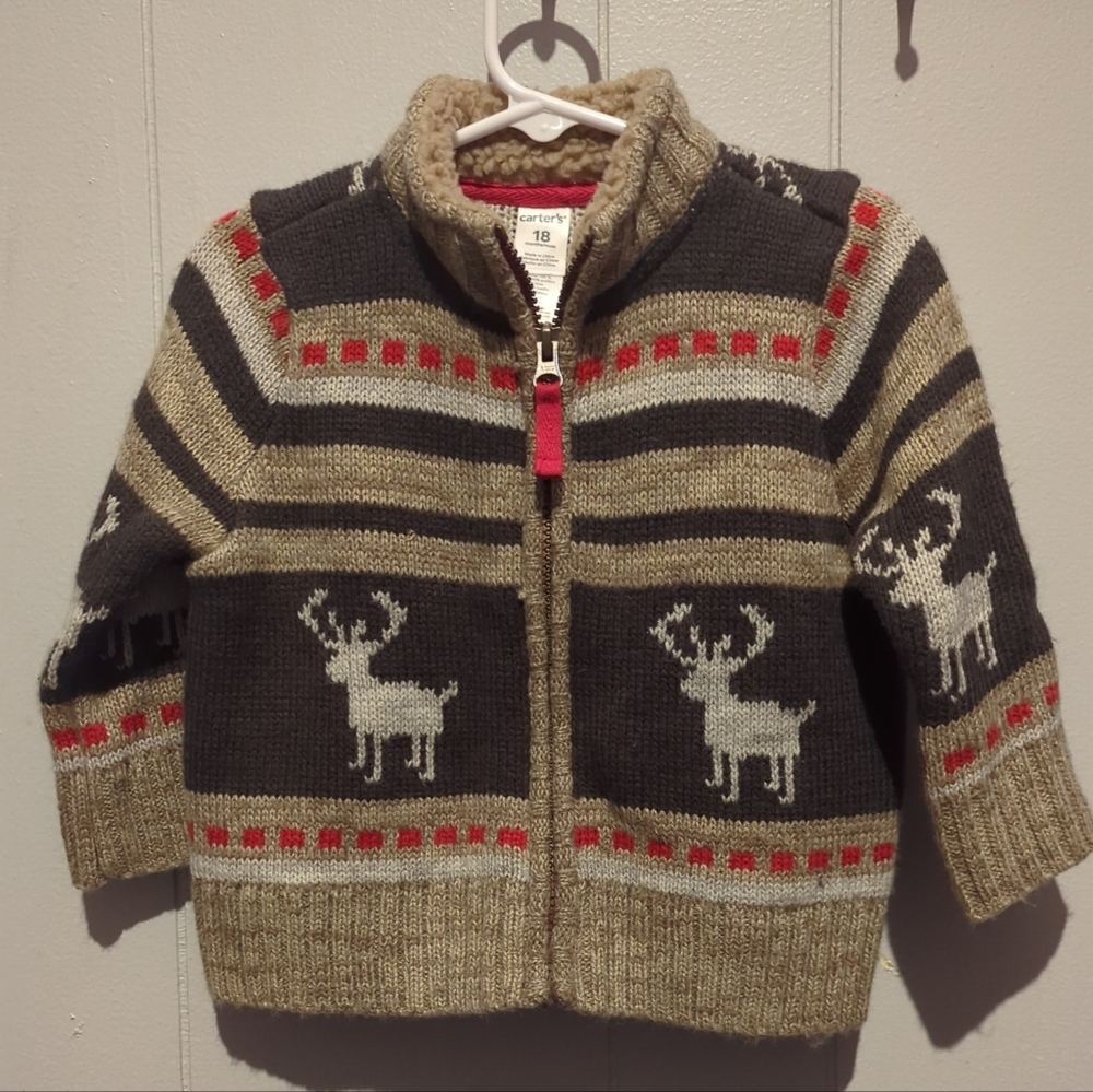 Carter's Knit Sweater with Reindeer Pattern